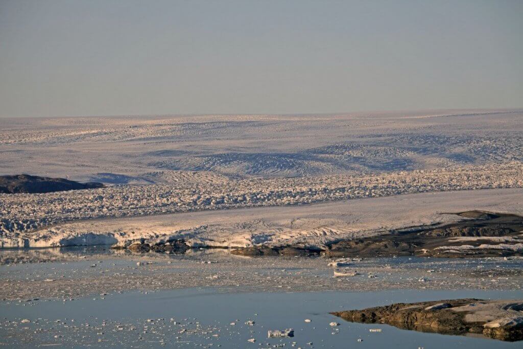 Upernavik 2009 - Le front de la calotte depuis la balade au-dessus du camp 7 le 5 août 2009.