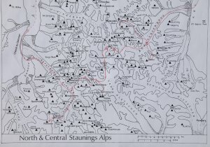 Carte des Alpes de Stauning, partie sud.