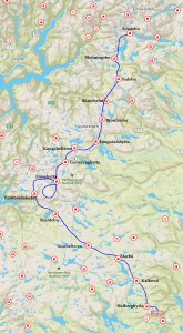 Itinéraire du raid d'avril-mai 2015 de Rjukan à Fondsbu