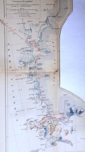 Carte extraite de l'édition originale de 1910 du livre de Shackleton "Au coeur de l'Antarctique".